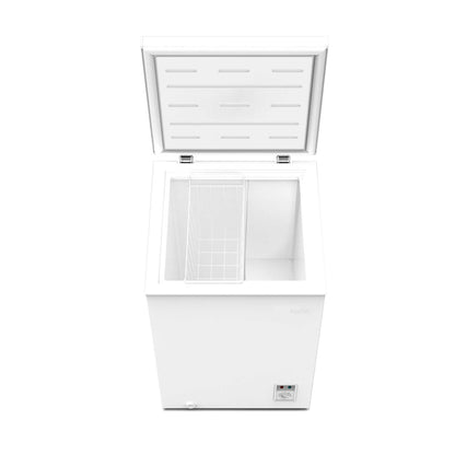 Baridi Freestanding Chest Freezer, 99L, Garage and Outbuilding Safe, Adj. Thermostat, White - DH116