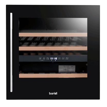 Baridi 60cm Built-In 36 Bottle Dual Zone Wine Cooler with Beech Wood Shelves - Black - DH117