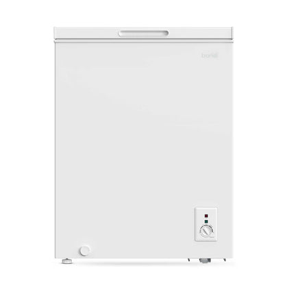 Baridi Freestanding Chest Freezer, 142L, Garage and Outbuilding Safe, Adj. Thermostat, White - DH120