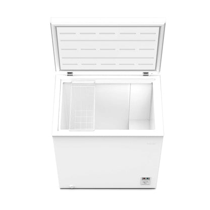 Baridi Freestanding Chest Freezer, 142L, Garage and Outbuilding Safe, Adj. Thermostat, White - DH120