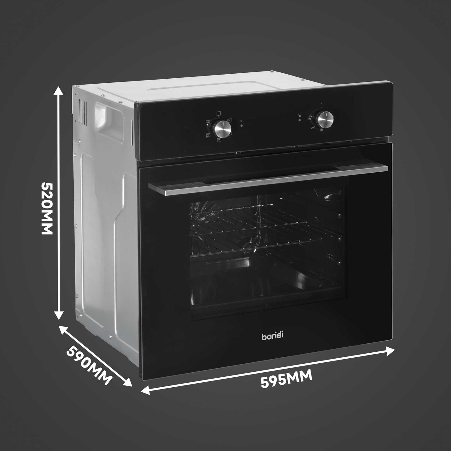 Baridi 4 Zone Ceramic Hob, 5 Function Fan-Assisted Oven & Angled Cooker Hood Bundle - DH186