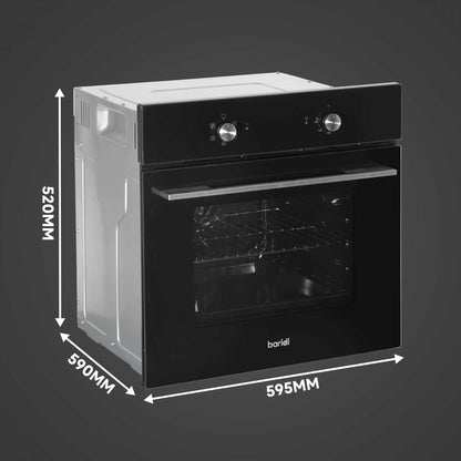 Baridi 4 Zone Ceramic Hob, 5 Function Fan-Assisted Oven & Angled Cooker Hood Bundle - DH186