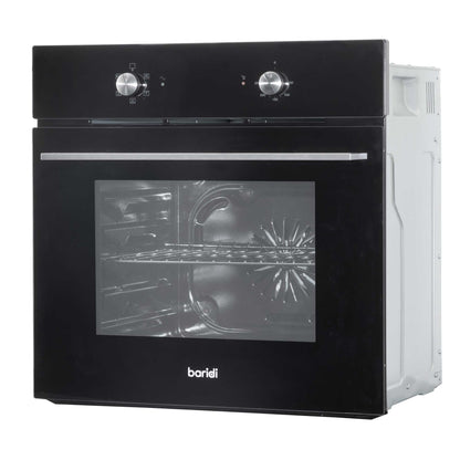 Baridi 60cm Built-In Five Function Fan Assisted, Integrated Electric Oven, 55L, Black - DH124