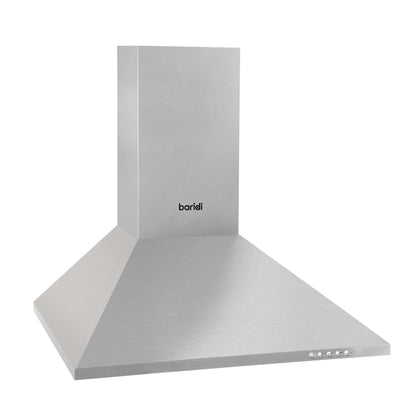 Baridi 60cm Chimney Style Cooker Hood with Carbon Filters, Stainless Steel - DH126