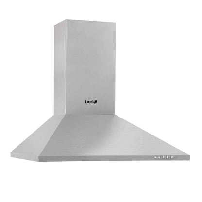 Baridi 60cm Chimney Style Cooker Hood with Carbon Filters, Stainless Steel - DH126