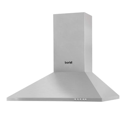 Baridi 60cm Chimney Style Cooker Hood with Carbon Filters, Stainless Steel - DH126