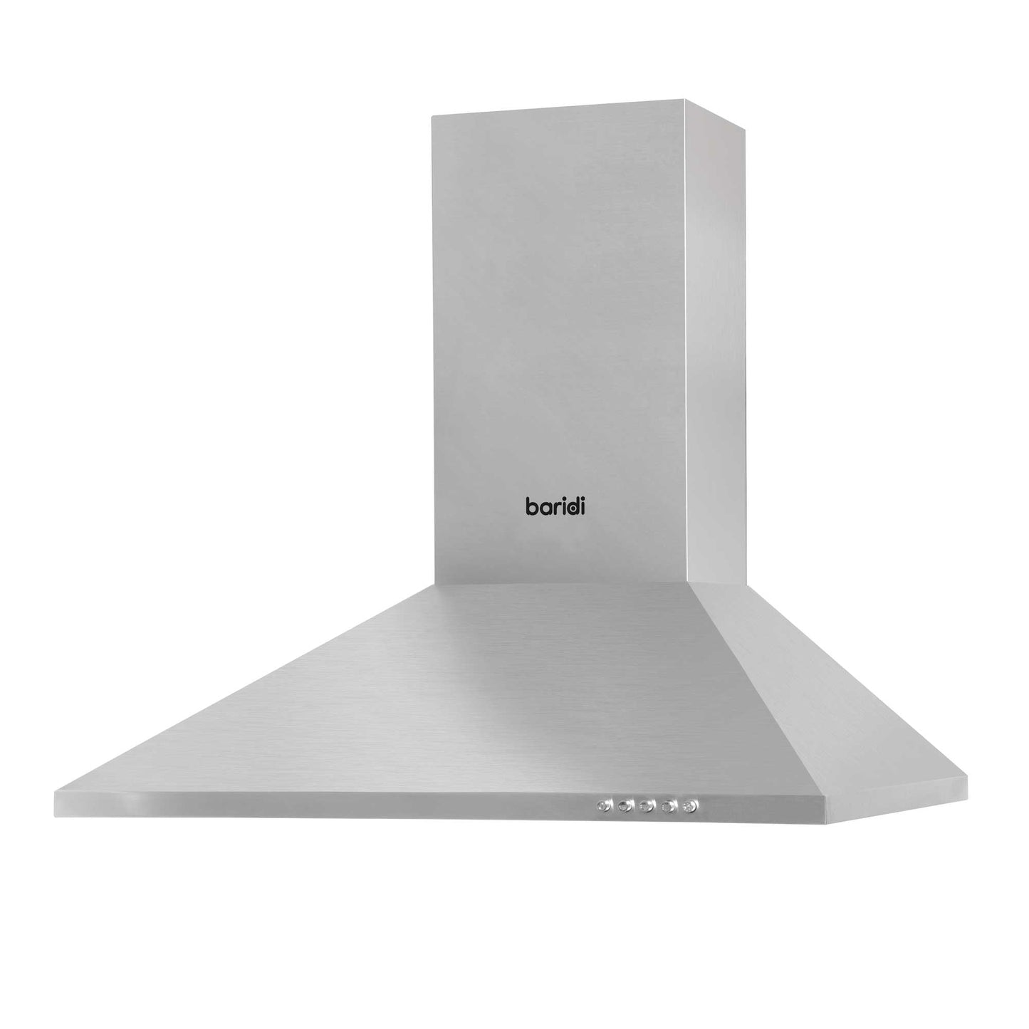 Baridi 60cm Chimney Style Cooker Hood with Carbon Filters & Splashback, Stainless Steel - DH207