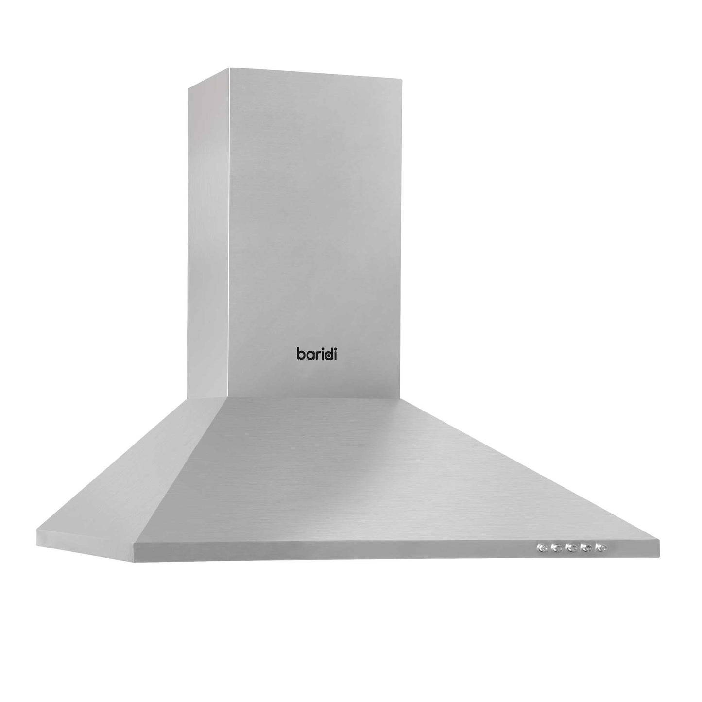 Baridi 60cm Chimney Style Cooker Hood with Carbon Filters & Splashback, Stainless Steel - DH207