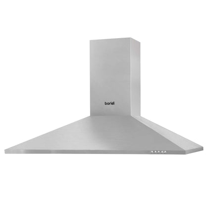 Baridi 90cm Chimney Style Cooker Hood with Carbon Filters, Stainless Steel - DH127