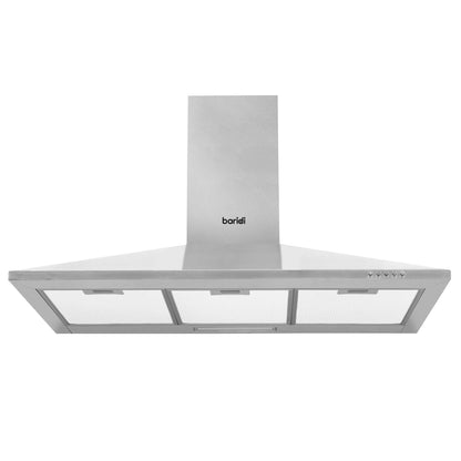 Baridi 90cm Chimney Style Cooker Hood with Carbon Filters, Stainless Steel - DH127