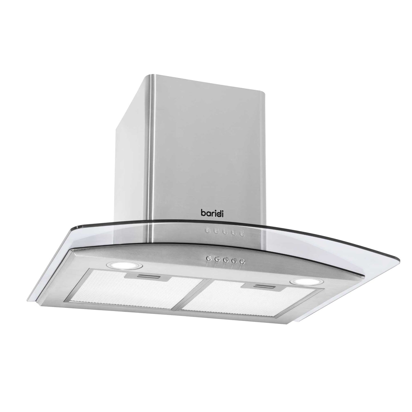 Baridi 4 Zone Ceramic Hob, 5 Function Fan-Assisted Oven & Curved Glass Cooker Hood Bundle - DH187