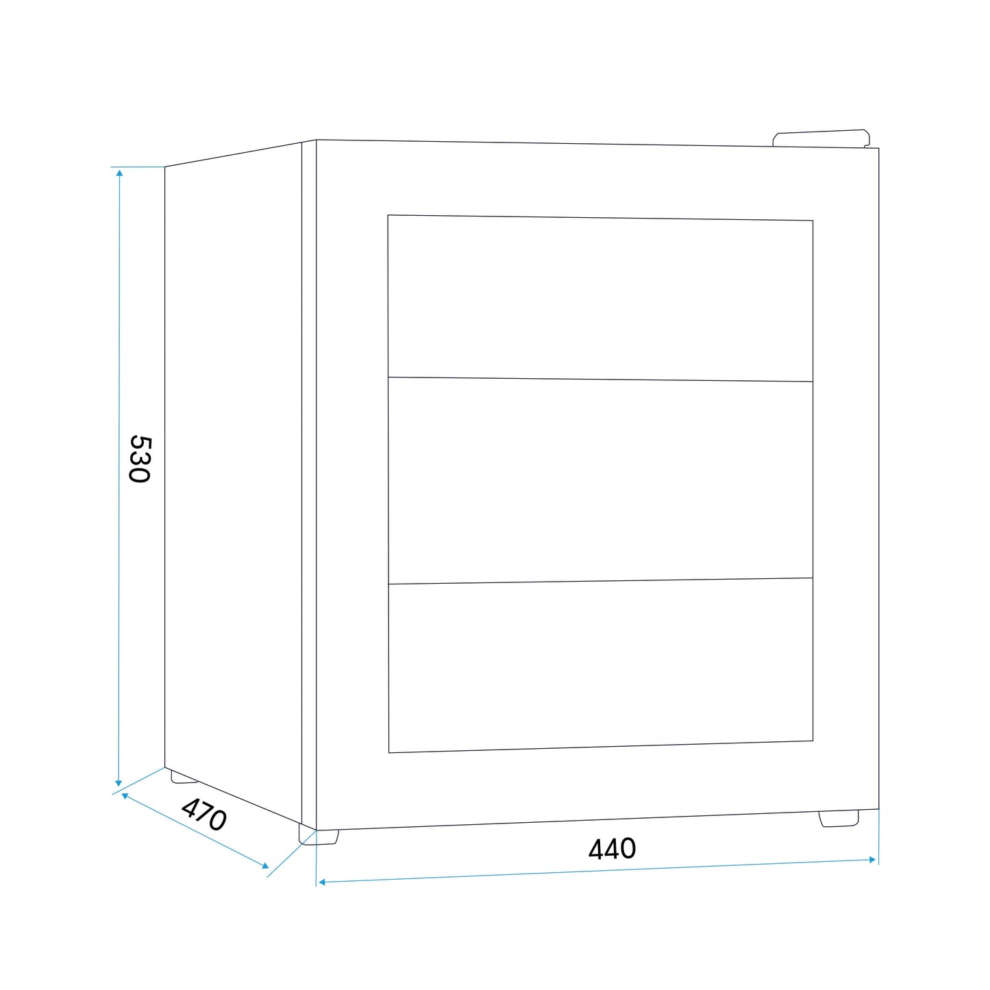 Baridi 50L Mini Drinks & Beer Fridge/Wine Cooler with LED Light, Black - DH12