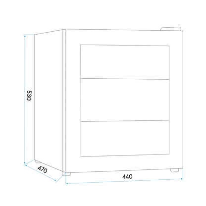 Baridi 50L Mini Drinks & Beer Fridge/Wine Cooler with LED Light, Black - DH12
