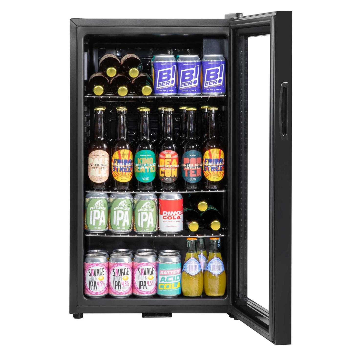 Baridi 85L Under Counter Drinks/Beer & Wine Cooler Fridge with Light - Black - DH13