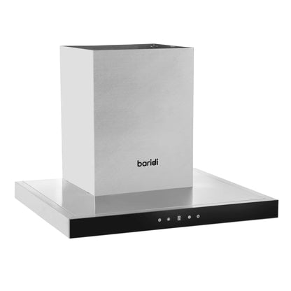 Baridi 60cm T-Shape Chimney Cooker Hood with Carbon Filters, Stainless Steel - DH130