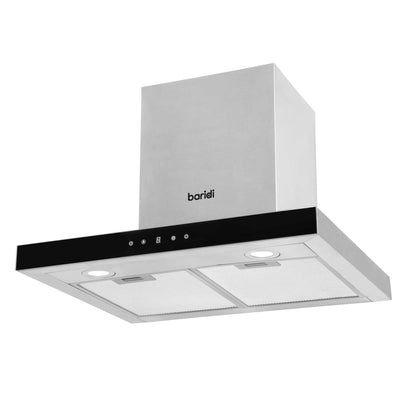 Baridi 60cm T-Shape Chimney Cooker Hood with Carbon Filters, Stainless Steel - DH130