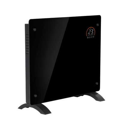Baridi Electric Glass Panel Heater, 1000W, 24/7 Timer, Wi-Fi Enabled, Remote Control, Black - DH135