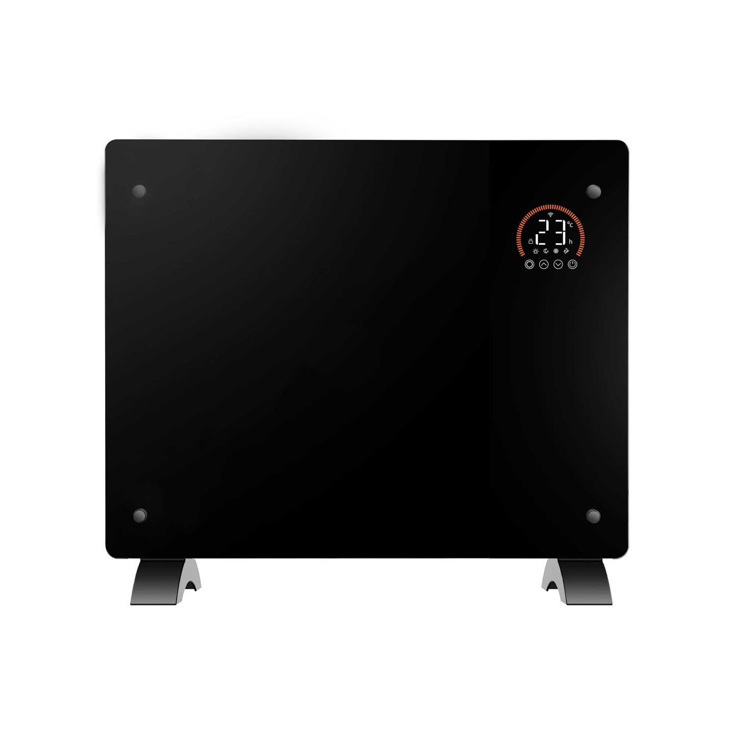 Baridi Electric Glass Panel Heater, 1000W, 24/7 Timer, Wi-Fi Enabled, Remote Control, Black - DH135