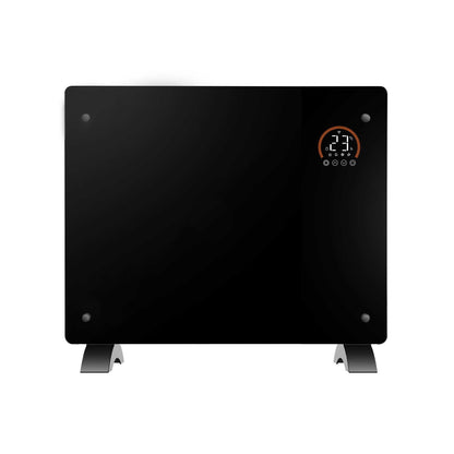 Baridi Electric Glass Panel Heater, 1000W, 24/7 Timer, Wi-Fi Enabled, Remote Control, Black - DH135