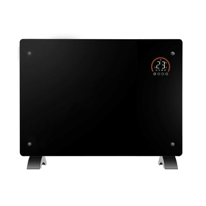 Baridi Electric Glass Panel Heater, 1500W, 24/7 Timer, Wi-Fi Enabled, Remote Control, Black - DH137