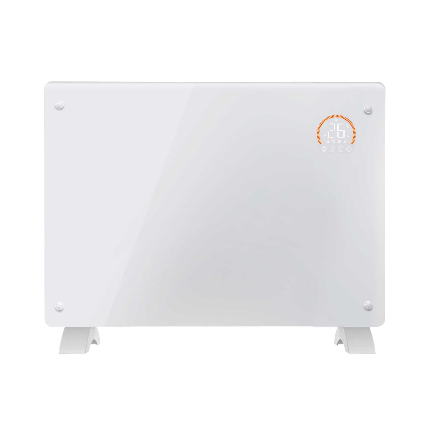 Baridi Electric Glass Panel Heater, 1500W, 24/7 Timer, Wi-Fi Enabled, Remote Control, White - DH138