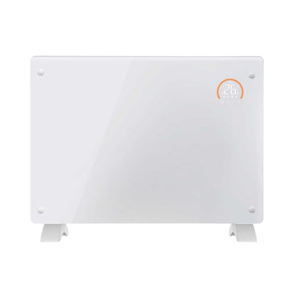 Baridi Electric Glass Panel Heater, 1500W, 24/7 Timer, Wi-Fi Enabled, Remote Control, White - DH138