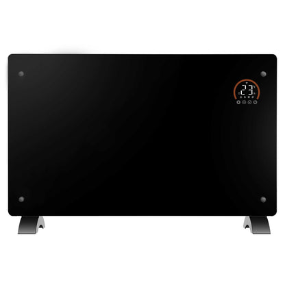 Baridi Electric Glass Panel Heater, 2000W, 24/7 Timer, Wi-Fi Enabled, Remote Control, Black - DH139