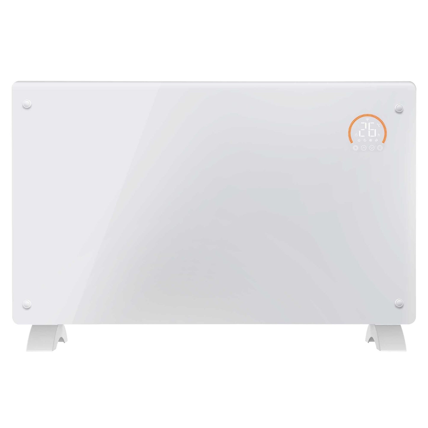 Baridi Electric Glass Panel Heater, 2000W, 24/7 Timer, Wi-Fi Enabled, Remote Control, White - DH140