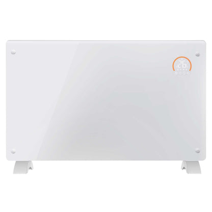 Baridi Electric Glass Panel Heater, 2000W, 24/7 Timer, Wi-Fi Enabled, Remote Control, White - DH140