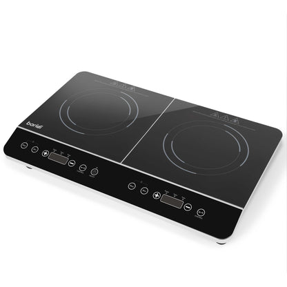 Baridi Portable Induction Hob: Two Zone, 2800W, 10 Power Settings, Timer Function, Black - DH146