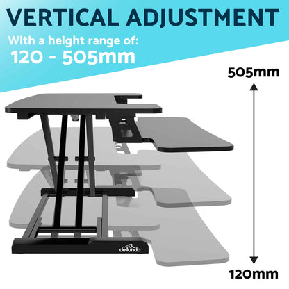 71cm Height Adjustable Standing Desk Converter Riser, 50cm Max Height, 15kg Capacity - DH14
