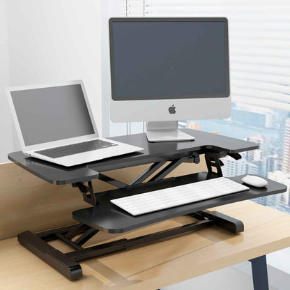 71cm Height Adjustable Standing Desk Converter Riser, 50cm Max Height, 15kg Capacity - DH14