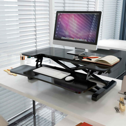 71cm Height Adjustable Standing Desk Converter Riser, 50cm Max Height, 15kg Capacity - DH14