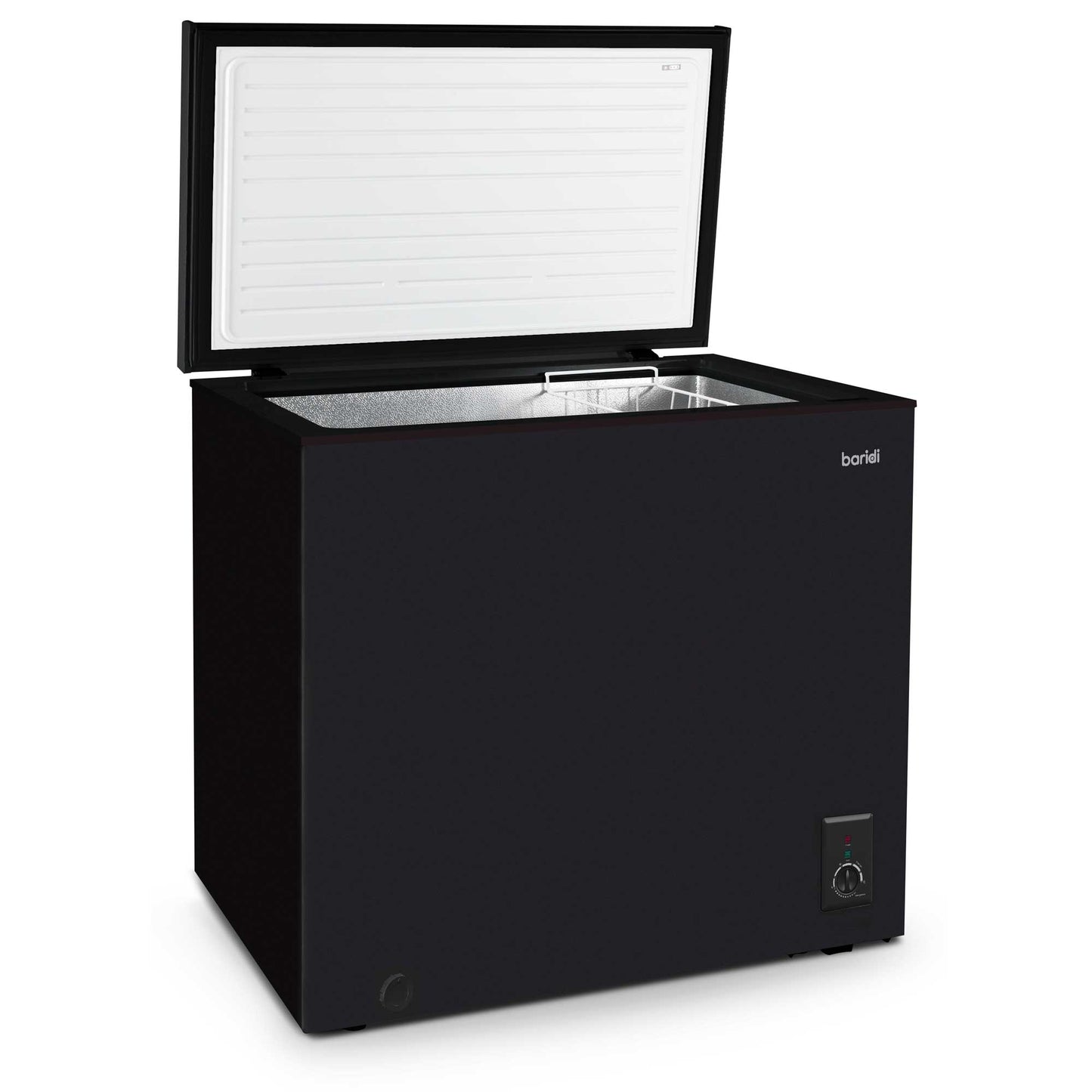 Baridi Freestanding Chest Freezer, 142L, Garage and Outbuilding Safe, Adj. Thermostat, Black - DH152