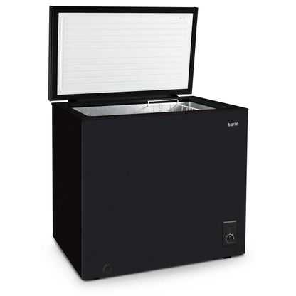 Baridi Freestanding Chest Freezer, 142L, Garage and Outbuilding Safe, Adj. Thermostat, Black - DH152