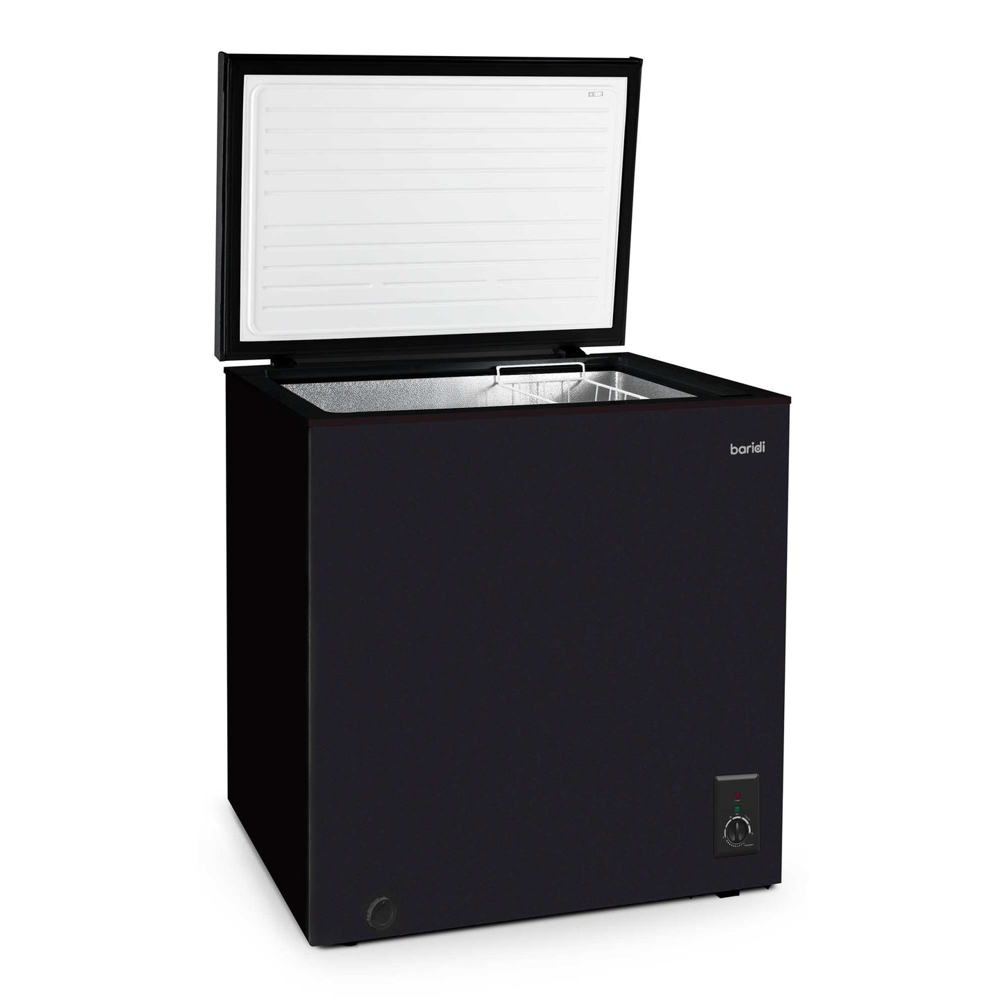 Baridi Freestanding Chest Freezer, 99L, Garage and Outbuilding Safe, Adj. Thermostat, Black - DH153
