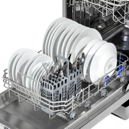 Baridi 45cm Slimline Freestanding Dishwasher, 10 Place Settings, 8 Programs, Silver - DH166