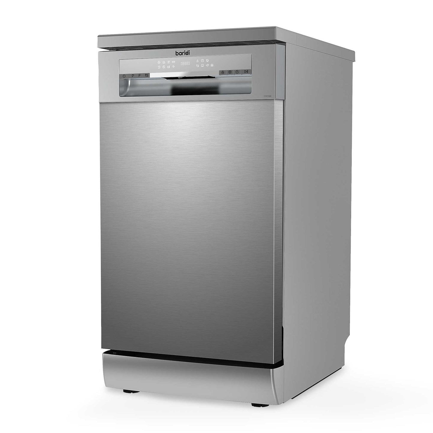 Baridi 45cm Slimline Freestanding Dishwasher, 10 Place Settings, 8 Programs, Silver - DH166
