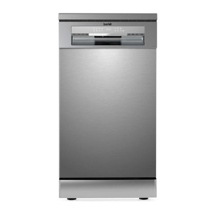 Baridi 45cm Slimline Freestanding Dishwasher, 10 Place Settings, 8 Programs, Silver - DH166