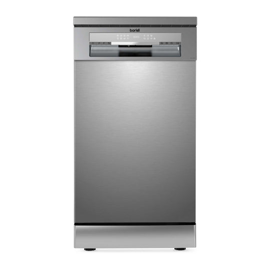 Baridi 45cm Slimline Freestanding Dishwasher, 10 Place Settings, 8 Programs, Silver - DH166