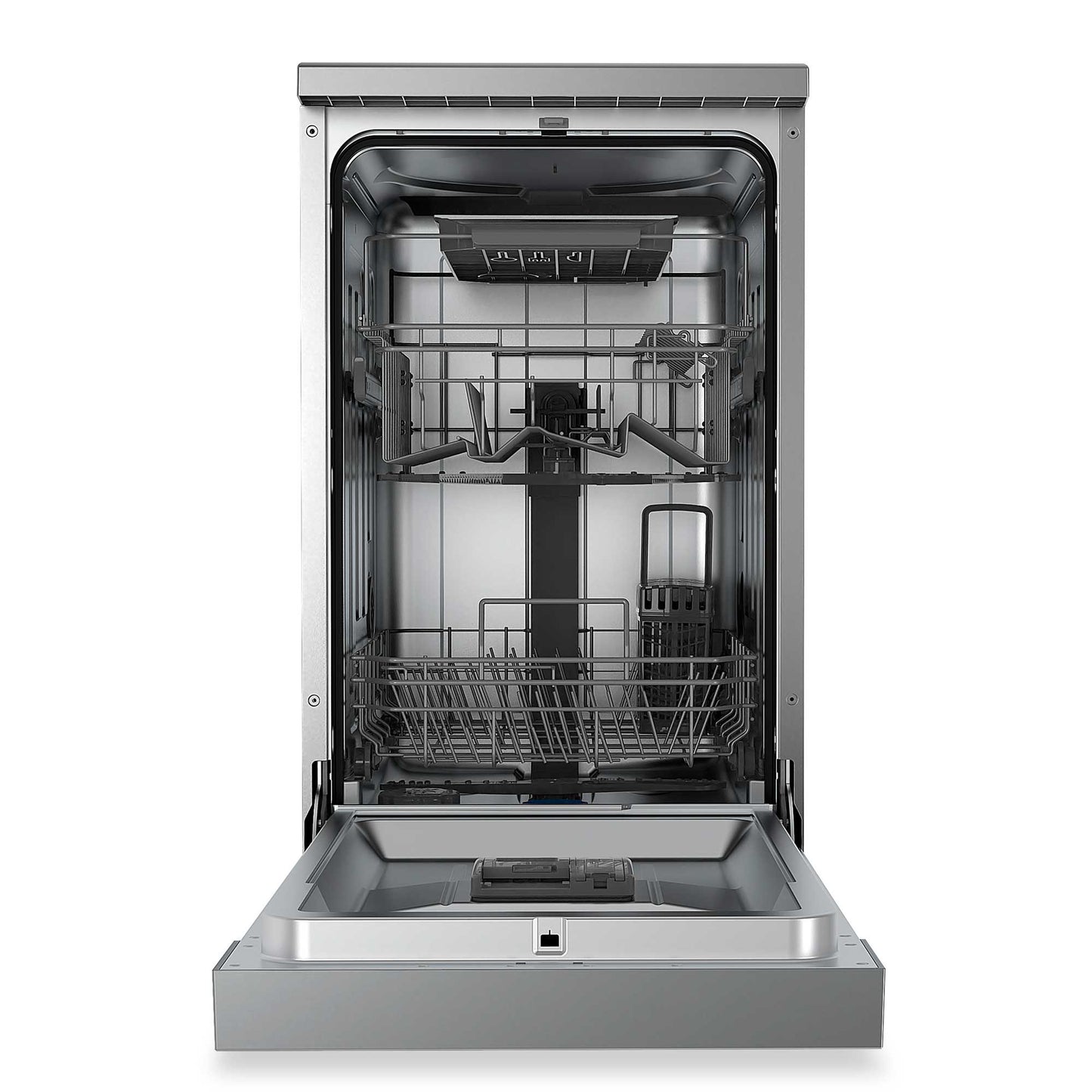 Baridi 45cm Slimline Freestanding Dishwasher, 10 Place Settings, 8 Programs, Silver - DH166