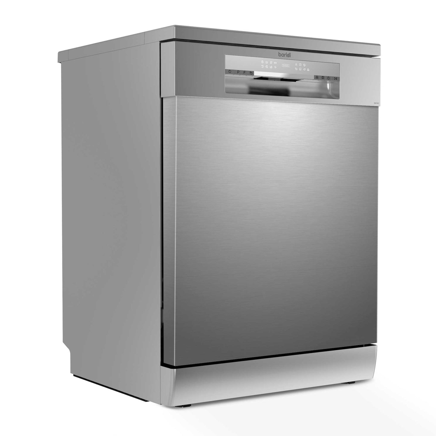 Baridi 60cm Freestanding Dishwasher, 14 Place Settings, 8 Programs, LED Display, Silver - DH167