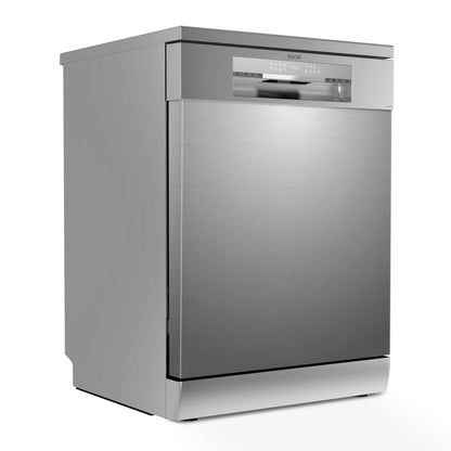 Baridi 60cm Freestanding Dishwasher, 14 Place Settings, 8 Programs, LED Display, Silver - DH167