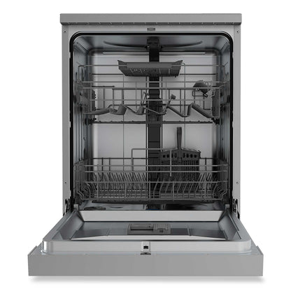 Baridi 60cm Freestanding Dishwasher, 14 Place Settings, 8 Programs, LED Display, Silver - DH167