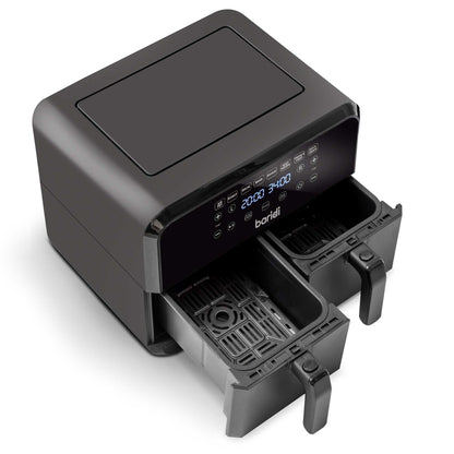 Baridi Dual Zone Air Fryer, 8 Preset Functions, 1700W, 8L, Black - DH172