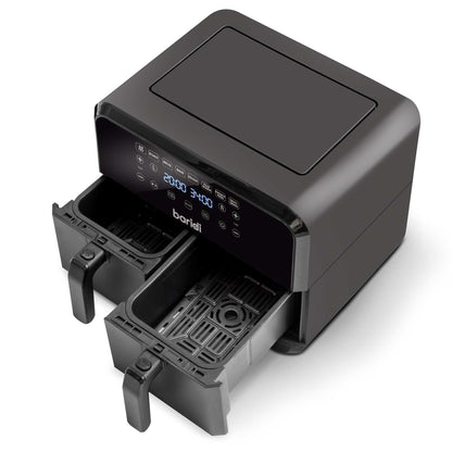 Baridi Dual Zone Air Fryer, 8 Preset Functions, 1700W, 8L, Black - DH172