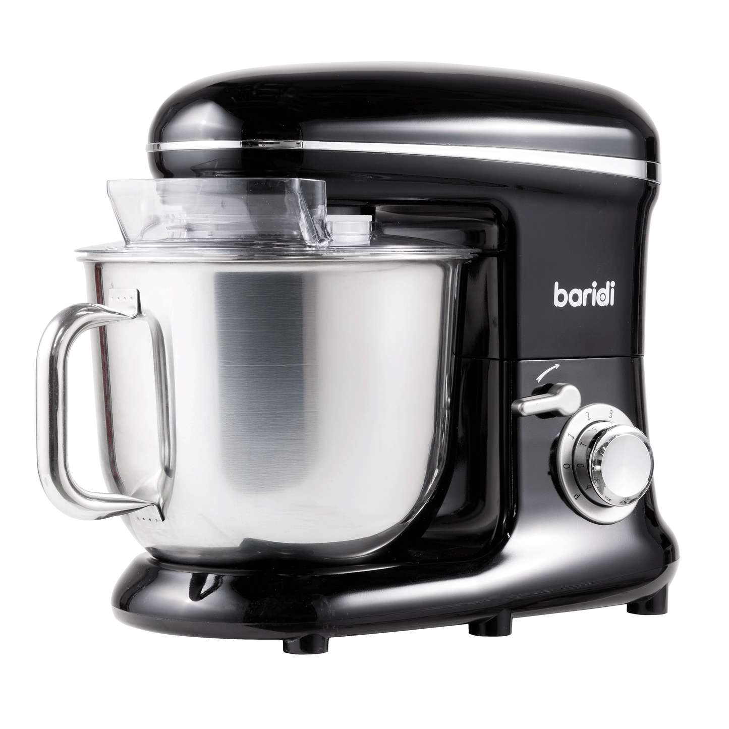 Baridi Stand Mixer, 6L Capacity, Supplied with 3 Accessories, Black - DH173