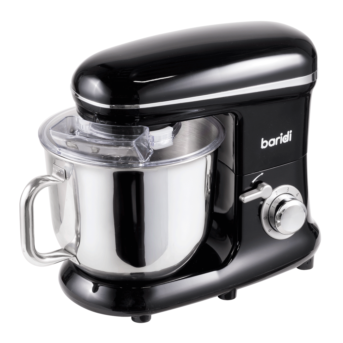 Baridi Stand Mixer, 6L Capacity, Supplied with 3 Accessories, Black - DH173