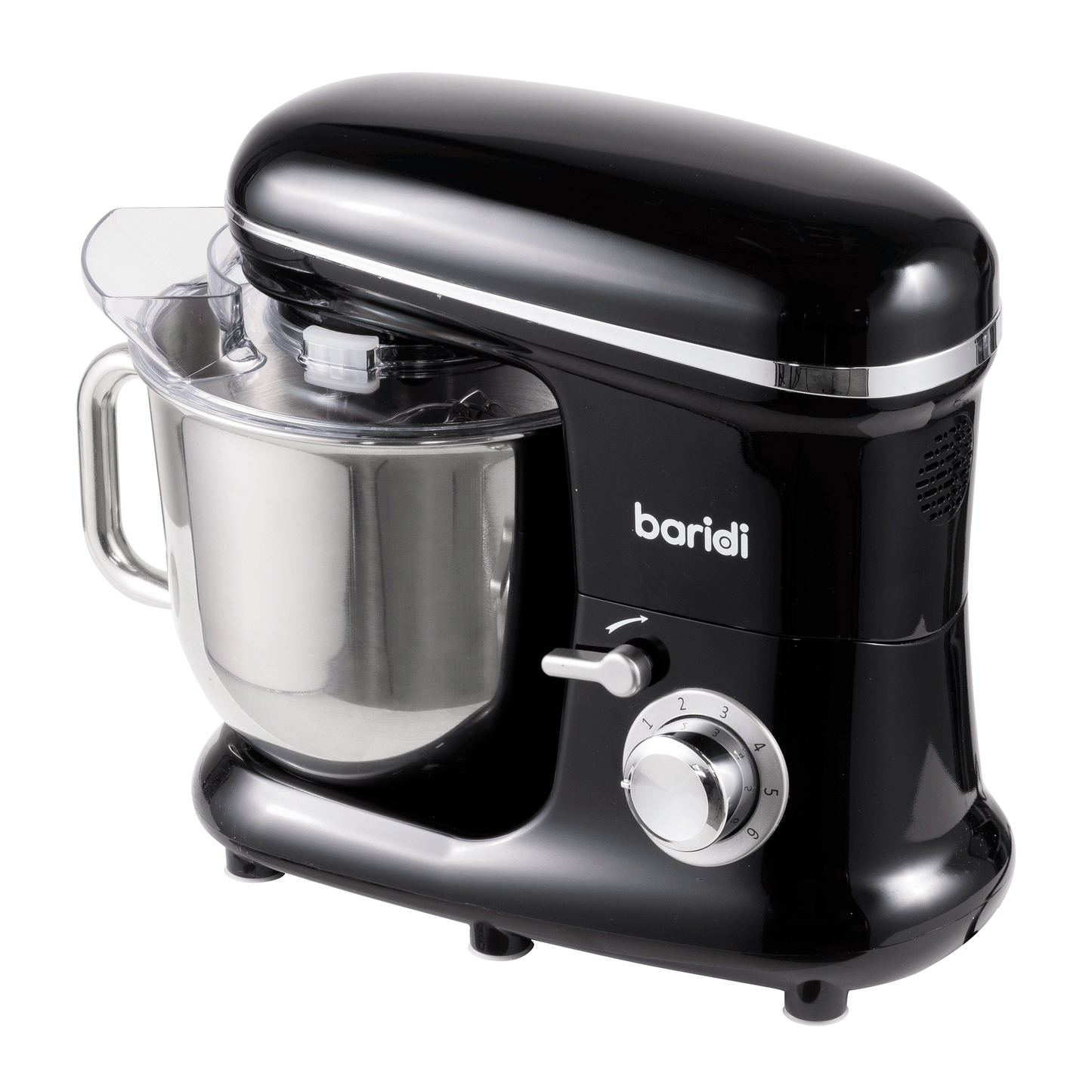 Baridi Stand Mixer, 6L Capacity, Supplied with 3 Accessories, Black - DH173