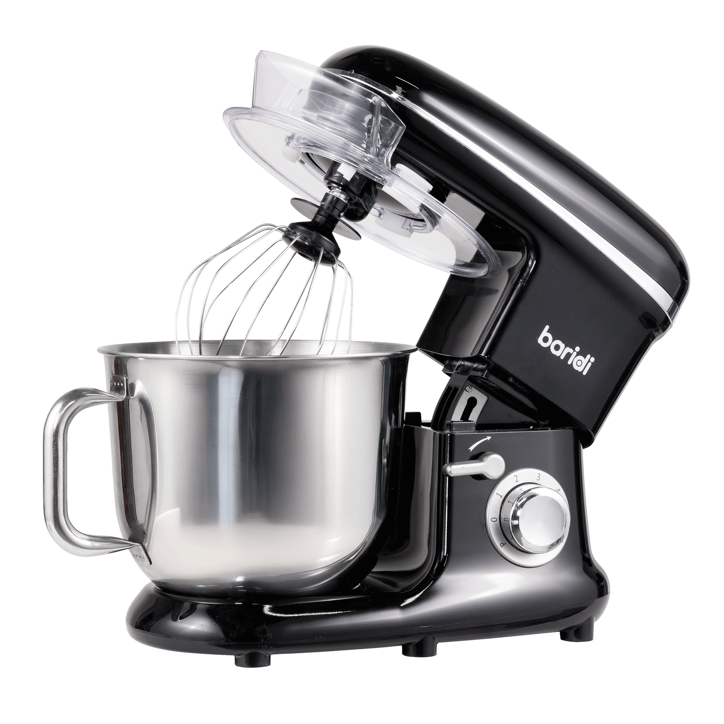 Baridi Stand Mixer, 6L Capacity, Supplied with 3 Accessories, Black - DH173